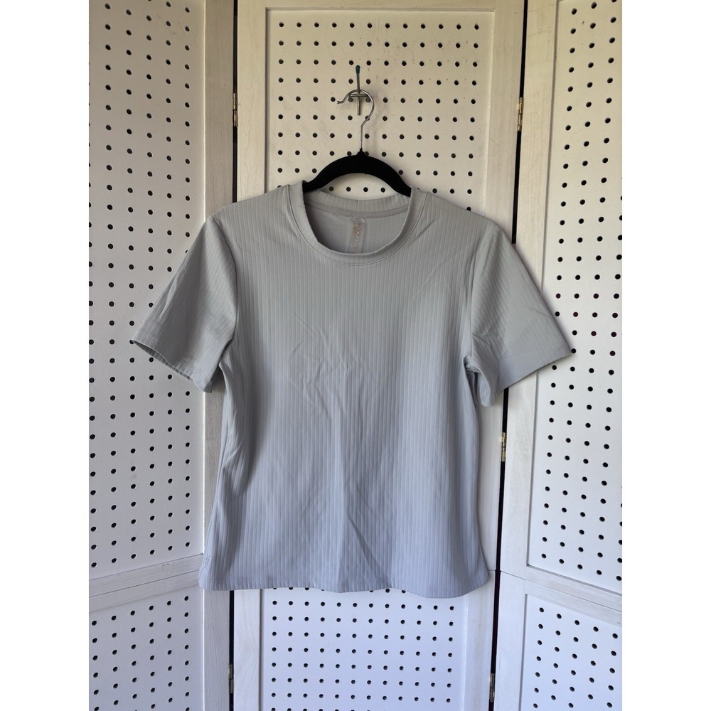 Rhone Women's Lg Gray Modern Ribbed Tee Short SLV